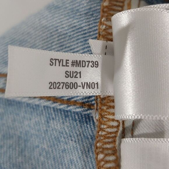 Madewell Button Fly Relaxed Denim Shorts Size 28 Frayed Hem Distressed Pockets - Picture 11 of 12